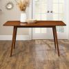 60 x 35 inch Mid-Century Modern Dining Table in Acorn Brown Wood Finish