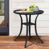 Round Weather Resistant Black Powder Coated Aluminum Outdoor Patio Bistro Table
