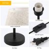 Set of 2 - Bedside Table Lamp with Cream Linen Shade and Black Base