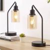 Set of 2 - Classic Black Edison-Style Dimmable USB Table Lamp with LED Bulbs