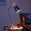 Black/Gold Mid-Century Modern Gooseneck Dimmable Touch Control USB Table Lamp