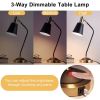 Black/Gold Mid-Century Modern Gooseneck Dimmable Touch Control USB Table Lamp