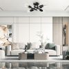Modern 4-Light Flush Mount Sputnik Ceiling Light Fixture in Black Finish