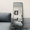 Black 60-inch Full Length Floor Mirror with Stand and Wall Mount Holes
