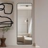 Black 60-inch Full Length Floor Mirror with Stand and Wall Mount Holes