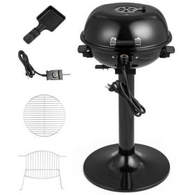 Black Double Layer Portable Electric 1600 Watt BBQ Grill