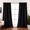 52 x 102 inch Solid BlackThermal Blackout Curtain Panels - Set of 2