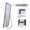 Black 64-inch Full Length Floor Mirror with Stand and Wall Mounting Holes