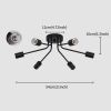 Black Mid-Century Modern 6-Light Flush Mount Sputnik Ceiling Light