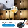 Set of 2 - Farmhouse Bedside Table Lamp Black Desk Light with USB Charging Ports