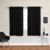 52 x 54 inch Solid Black Thermal Blackout Curtain Panels - Set of 2