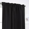 52 x 84 inch Solid Black Thermal Blackout Curtain Panels - Set of 2