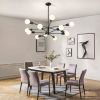 Black 33-inch Modern 12-Light Dimmable Sputnik Chandelier Lamp