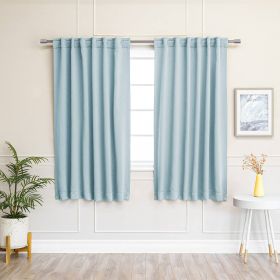 52 x 63 inch Solid Light Blue Thermal Blackout Curtain Panels - Set of 2