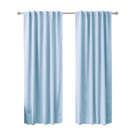 52 x 84 inch Solid Light Blue Thermal Blackout Curtain Panels - Set of 2