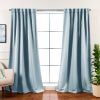 52 x 108 inch Solid Light Blue Thermal Blackout Curtain Panels - Set of 2