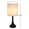 Set of 2 - Classic Black Metal Table Lamp with White Linen Drum Shade