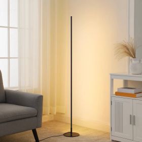 Black Modern Minimalistic 57-inch Slim Bar-Shaped Dimmable LED Corner Floor Lamp