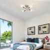 4-Light Modern Flush Mount Sputnik Ceiling Light Fixture in Brushed Nickel