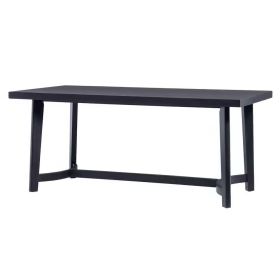 Rectangular 70 x 36-inch Farmhouse Dining Table in Black Wood Finish
