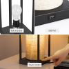Set of 2 - Modern Japanese Style USB Table Lamp with Beige Linen Shade