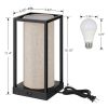 Set of 2 - Modern Japanese Style USB Table Lamp with Beige Linen Shade