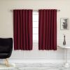 52 x 63 inch Solid Burgundy Red Thermal Blackout Curtain Panels - Set of 2