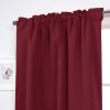 52 x 72 inch Solid Burgundy Red Thermal Blackout Curtain Panels - Set of 2