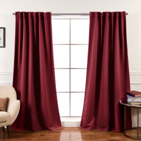 52 x 108 inch Solid Burgundy Red Thermal Blackout Curtain Panels - Set of 2