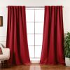 52 x 108 inch Solid Red Thermal Blackout Curtain Panels - Set of 2