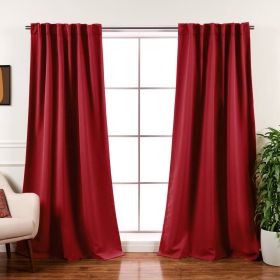52 x 108 inch Solid Red Thermal Blackout Curtain Panels - Set of 2