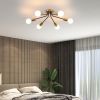 Mid-Century Modern Flush Mount Sputnik Ceiling Light in Coffee Gold Finish