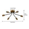Mid-Century Modern Flush Mount Sputnik Ceiling Light in Coffee Gold Finish