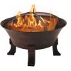 Outdoor 26-inch Diameter Bronze Wood Burning Fire Pit