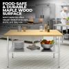 48 x 24 inch Wood-Top Heavy Duty Steel Utility Work Table Kitchen Island