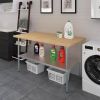 48 x 24 inch Wood-Top Heavy Duty Steel Utility Work Table Kitchen Island