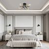 Gold/Black 4-Light Modern Flush Mount Sputnik Ceiling Light Fixture