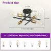 Gold/Black 4-Light Modern Flush Mount Sputnik Ceiling Light Fixture