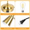 Gold Gooseneck Dimmable Desk Lamp with Touch Control and USB Charging Ports