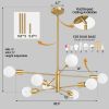 Mid-Century Modern Dimmable 8-Light Sputnik Chandelier in Gold