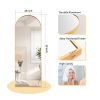 Gold 58-inch Full Length Arched Floor Mirror with Stand and Wall Hanging Screws