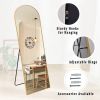 Gold 58-inch Full Length Arched Floor Mirror with Stand and Wall Hanging Screws