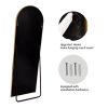 Gold 58-inch Full Length Arched Floor Mirror with Stand and Wall Hanging Screws