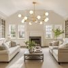 Gold 33-inch Modern 12-Light Dimmable Sputnik Chandelier Lamp
