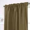 52 x 102 inch Solid Olive Green Thermal Blackout Curtain Panels - Set of 2