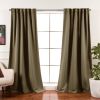 52 x 96 inch Solid Olive Green Thermal Blackout Curtain Panels - Set of 2