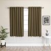 52 x 54 inch Solid Olive Green Thermal Blackout Curtain Panels - Set of 2