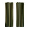 52 x 84 inch Solid Olive Green Thermal Blackout Curtain Panels - Set of 2