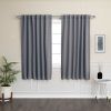 52 x 54 inch Solid Grey Thermal Blackout Curtain Panels - Set of 2