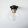 Mid-Century Modern Flush Mount Ceiling Light with Clear Globe Glass Shade